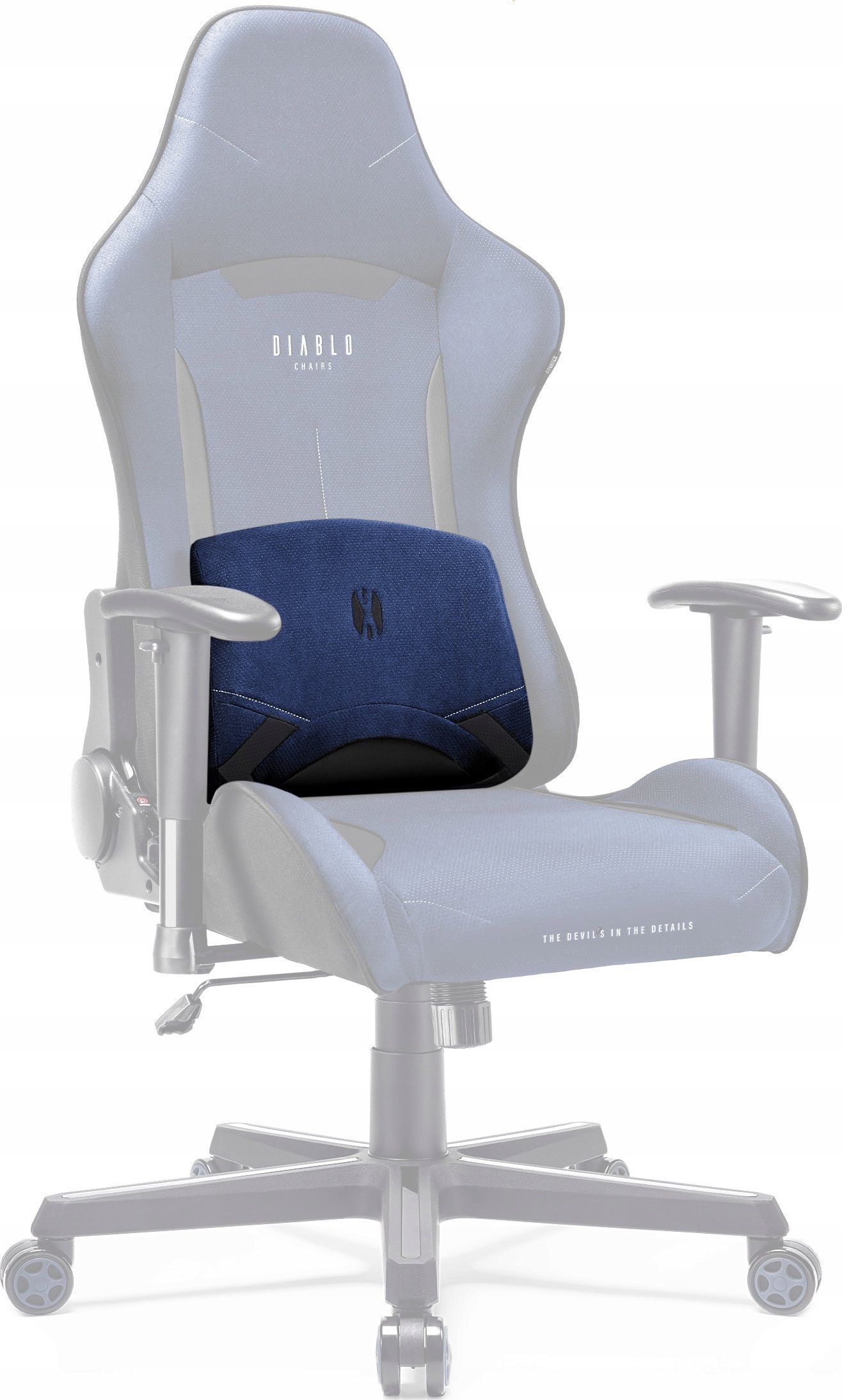 Jastëk lumbal Diablo X-Starter, shkumë memory, ergonomik, blu navy