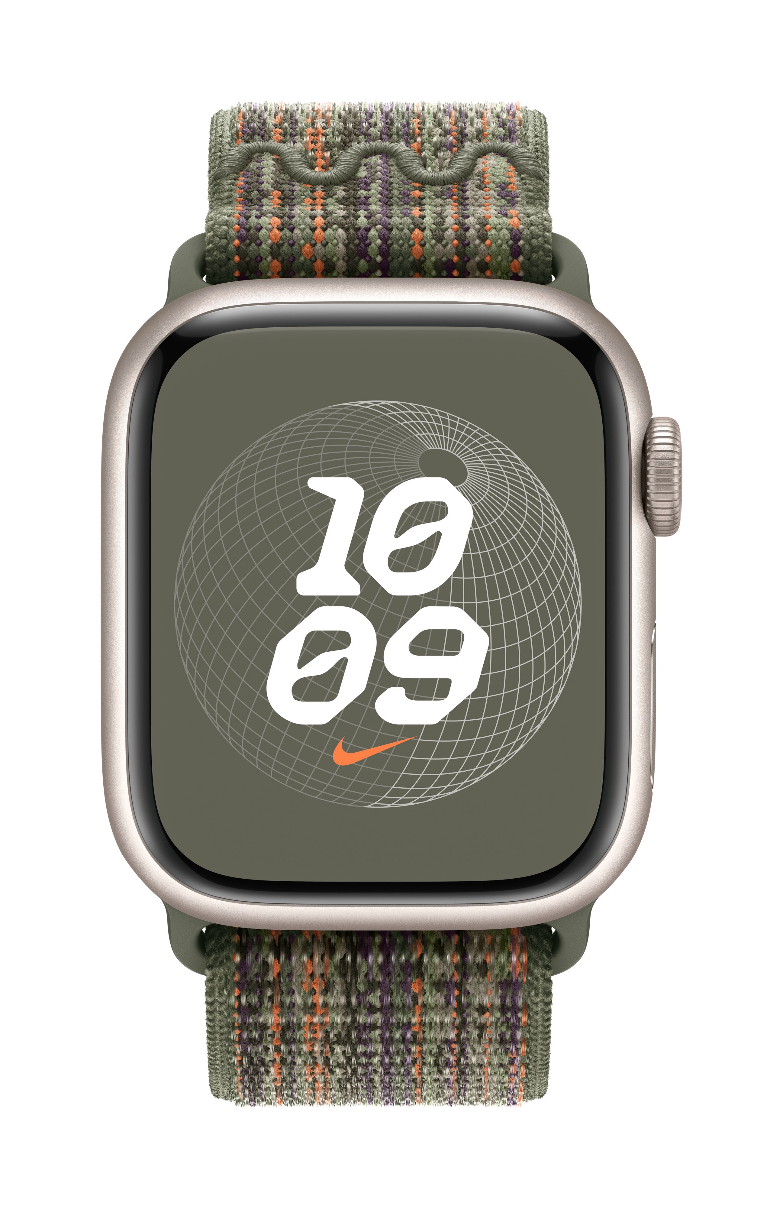 Apple Watch 41mm Nike Band, Sequoia/Orange Nike Sport Loop