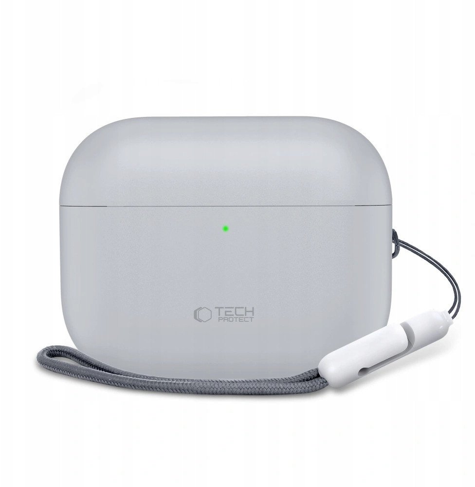 Mbrojtëse silikoni Tech-Protect për Apple AirPods Pro 3, kapak karikimi, gri