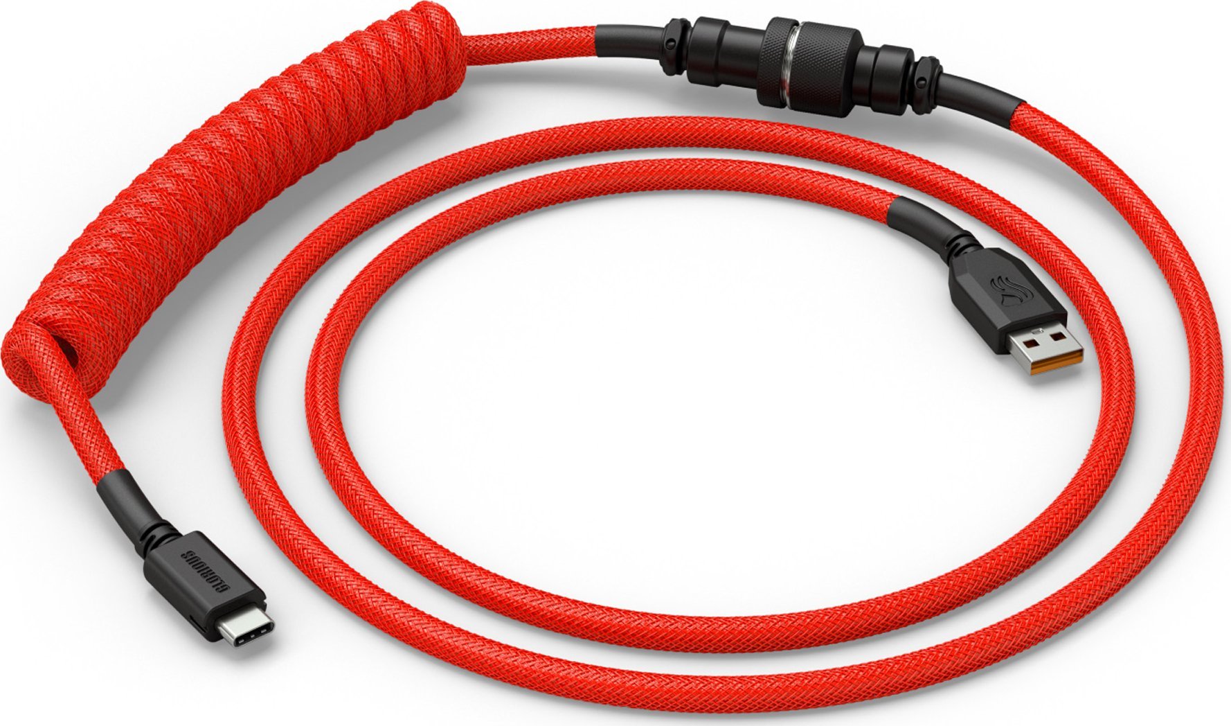 Kabllo tastiere Glorious Coiled USB C Artisan, e thurur, Crimson Red
