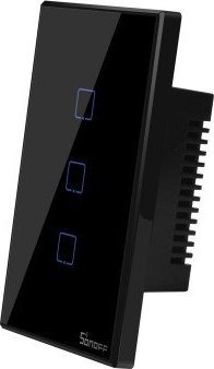 Çelës muri i mençur Sonoff T3US3C, Wi-Fi, 3 kanale, i zi