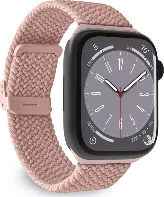 Rrip dore Puro Loop për Apple Watch 38/40/41mm, najlon i gërshetuar, rozë