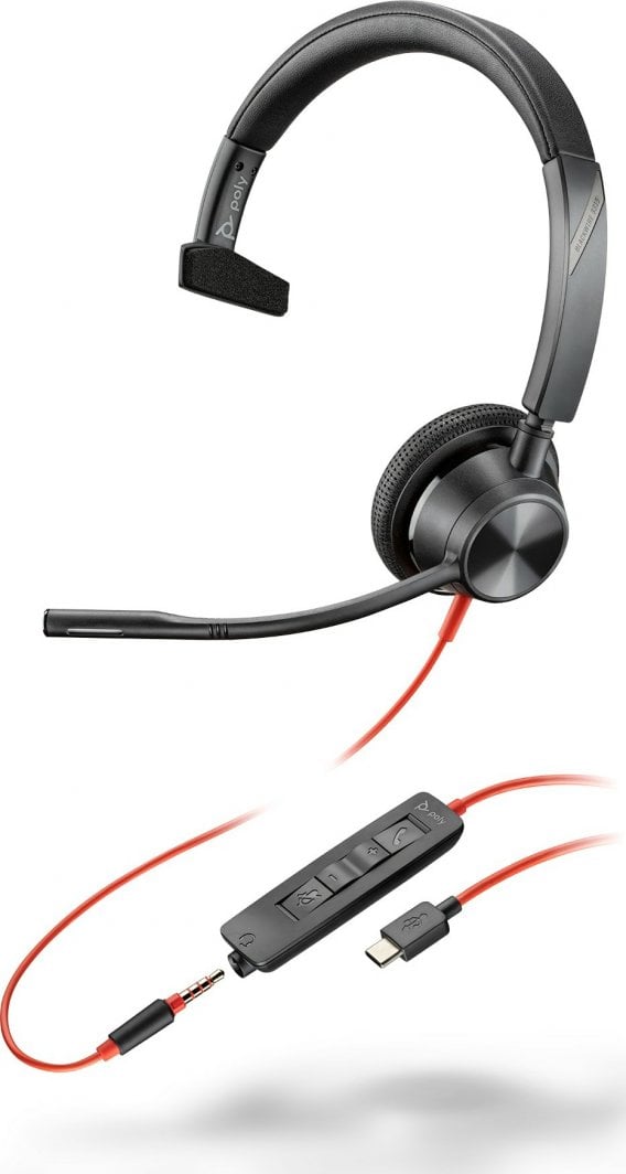 Kufje HP Poly Blackwire 3315 Monaural,USB-C, 3.5mm, të zeza