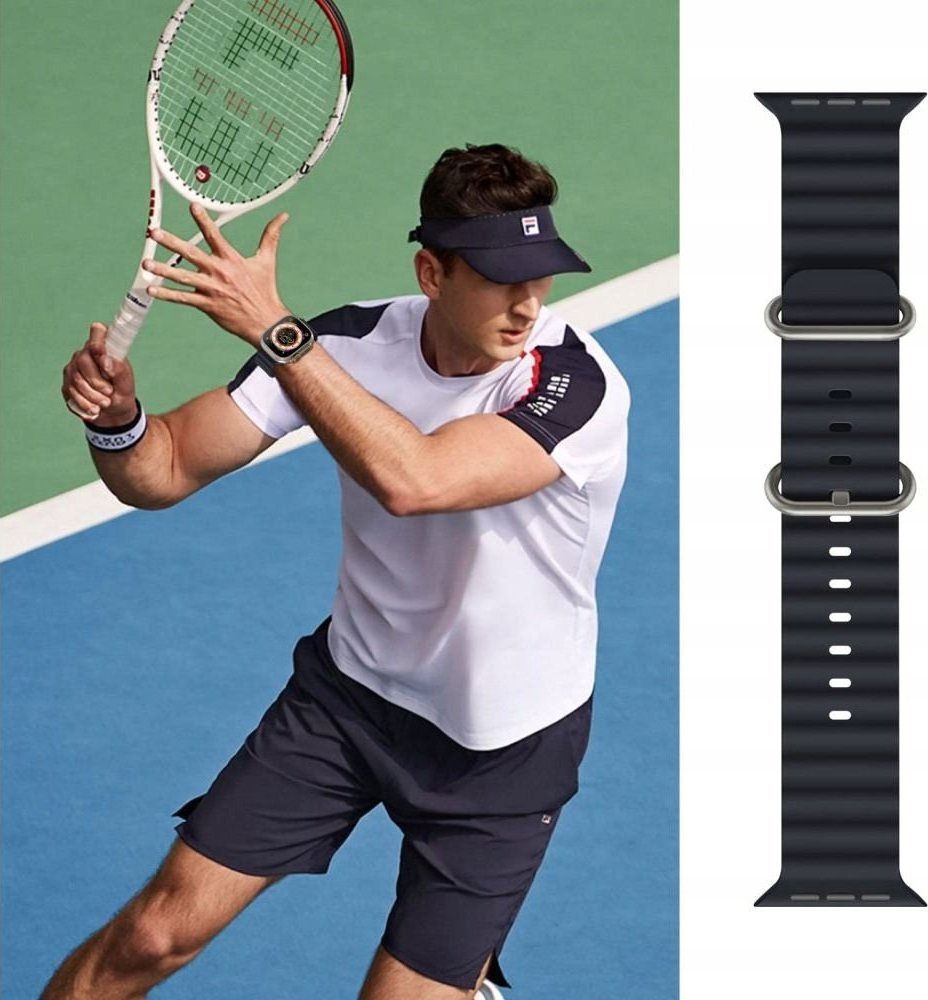 Rrip dore Tech-Protect Iconband Pro për Apple Watch, 42-49mm, TPU, i zi