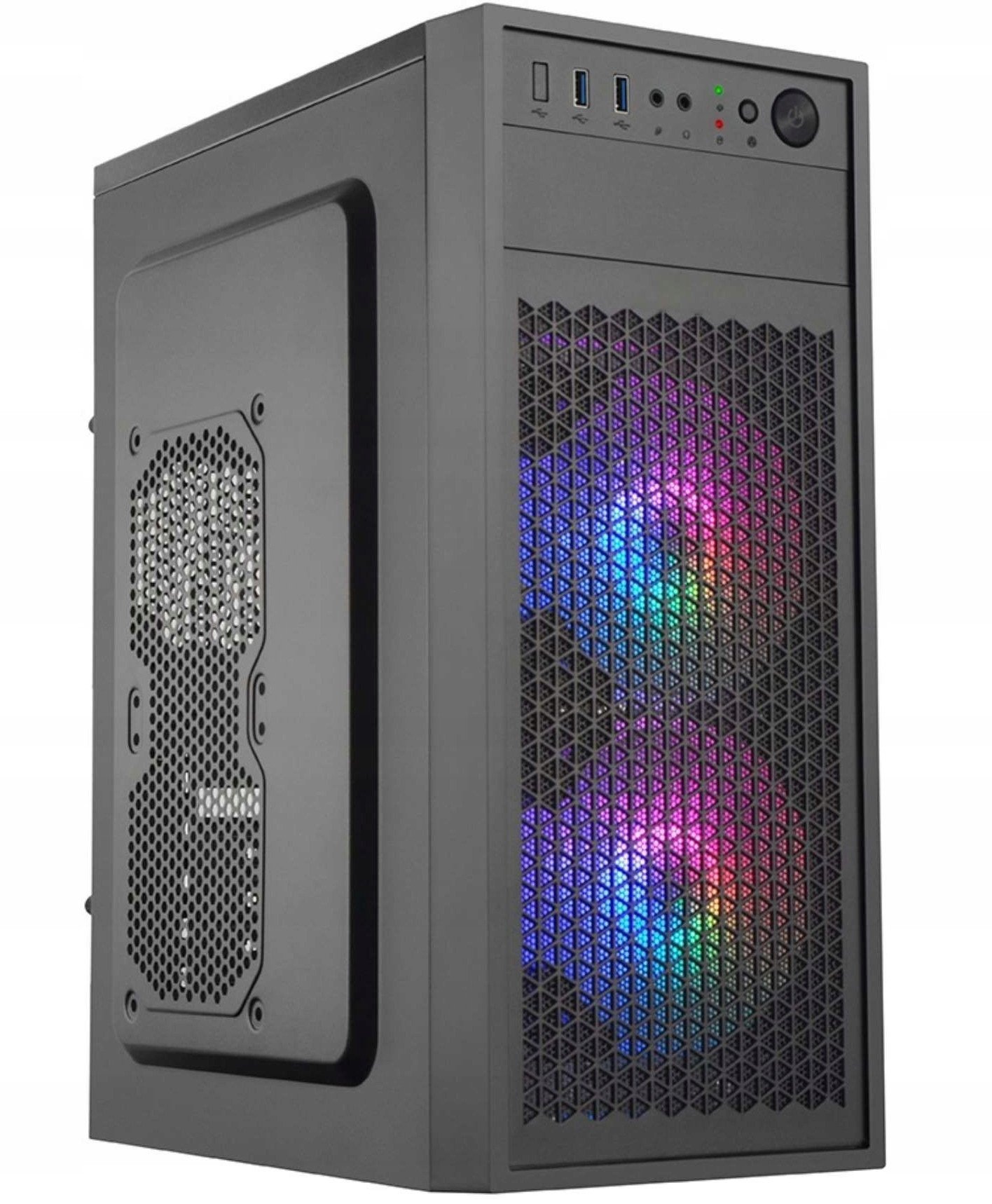 Kutia kompjuteri Eurocase ML N6-530B, MIDI Tower, ARGB, USB C, e zezë