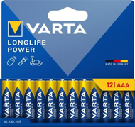 Алкални батерии Варта Лонглајф Пауер AAA, 1.5V, пакување 12 парчиња