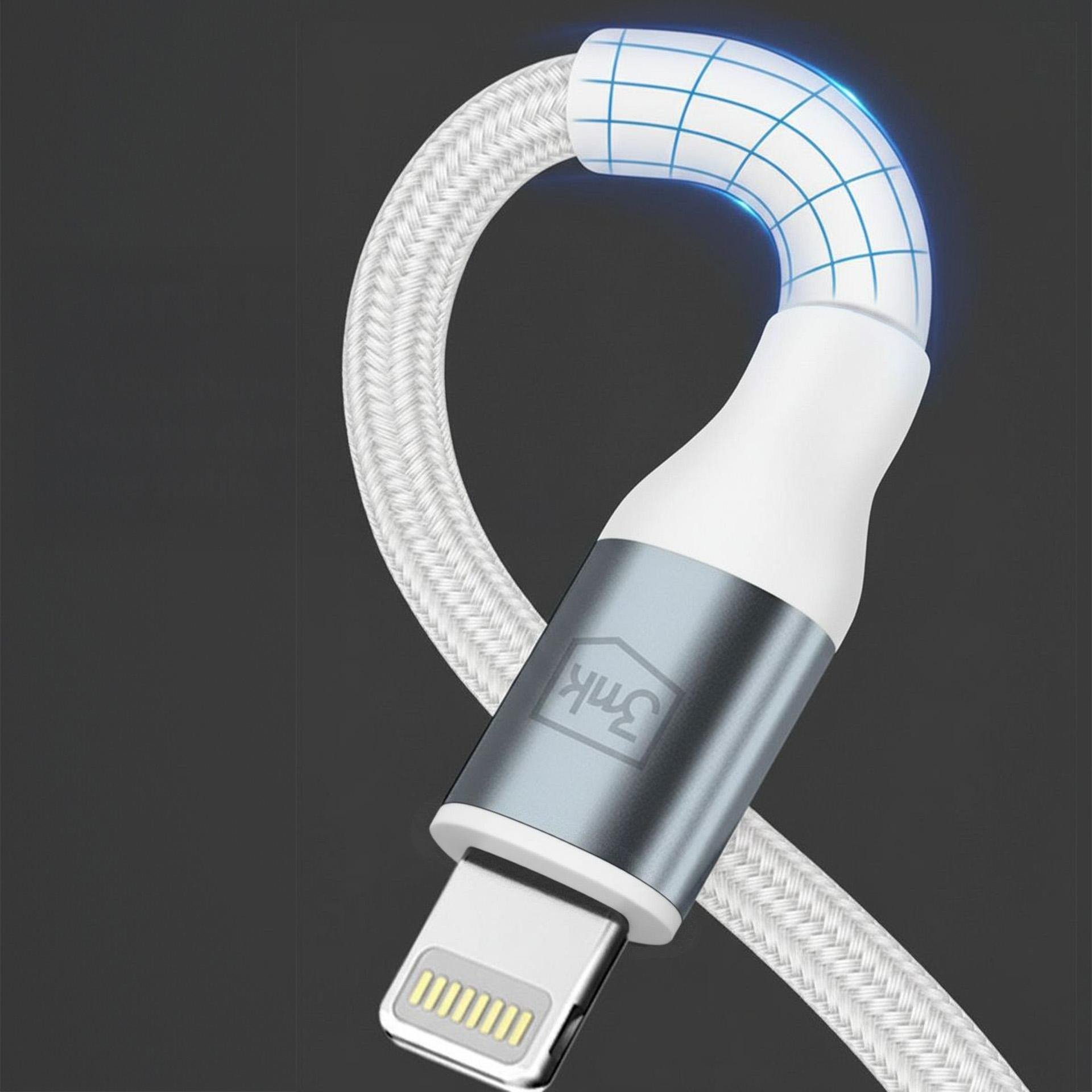 Kабел USB 3MK Hyper Cable N-Series, USB-C во Lightning, 1m, 20W, бел