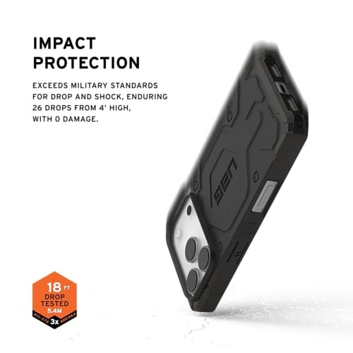 Mbulesë telefoni UAG Pathfinder për iPhone 17 Pro, MagSafe, mbrojtje ushtarake, e zezë