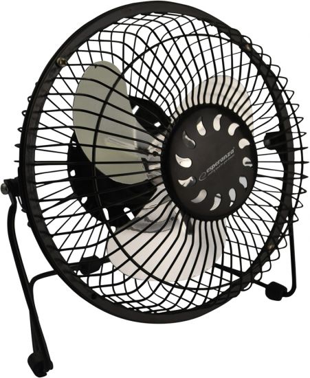 Ventilator tavoline USB Esperanza Yugo EA149K, i rregullueshëm, i zi