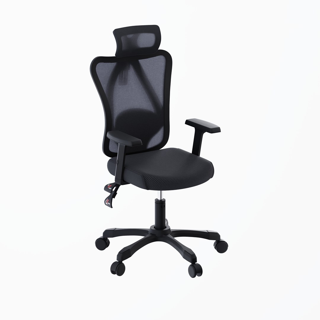 Karrige zyre Activejet T5, ergonomike, me mbështetëse rrjete, e zezë