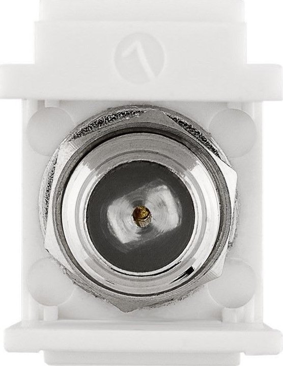 Adapter koaksial Goobay 79955, F konektor mashkull në femër, i sheshtë, i bardhë