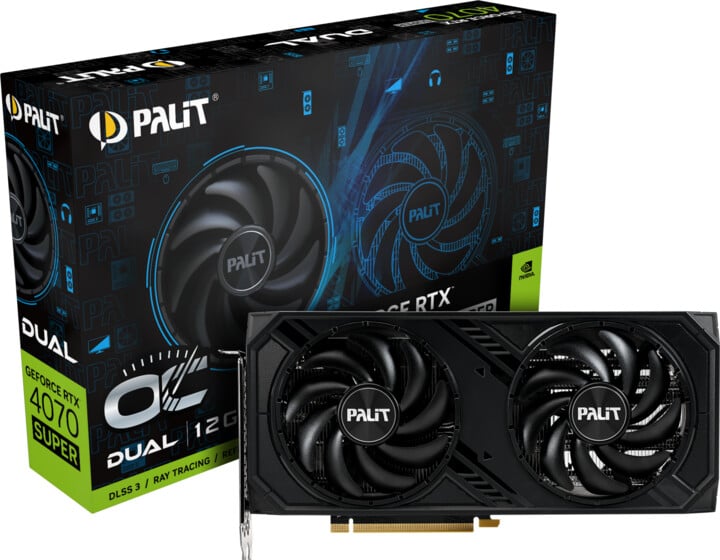 Kartelë grafike PALiT GeForce RTX 4070 Super Dual OC, 12GB GDDR6X	
