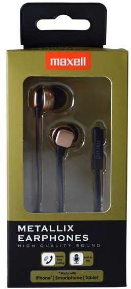 Kufje me tela Metallix Earphones 303789, me mikrofon, gold