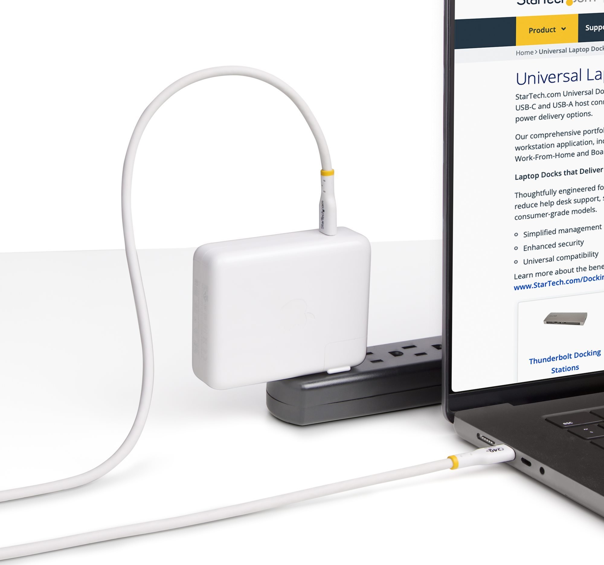 Kabllo karikimi USB C StarTech.com, 2m, 240W PD, e bardhë