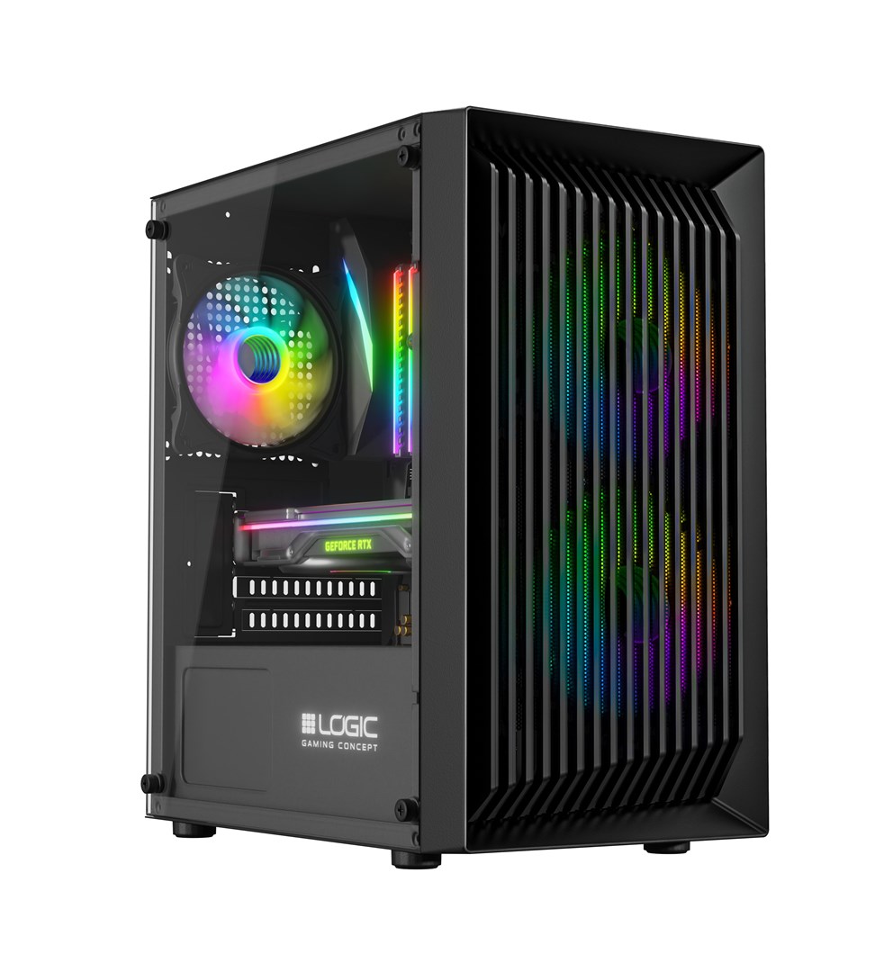 Kutia kompjuterike Logic Concept Atos, Micro ATX, ARGB, e zezë
