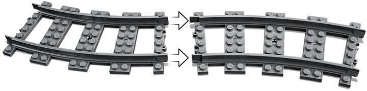 Set LEGO City 60238 Výhybky, shina për tren, 8 copa