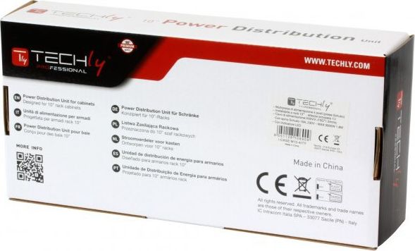 Shirit kontakti Techly I-CASE M10-4ITY, PDU 10" 1U, 4x Schuko, 1.8m, i zi