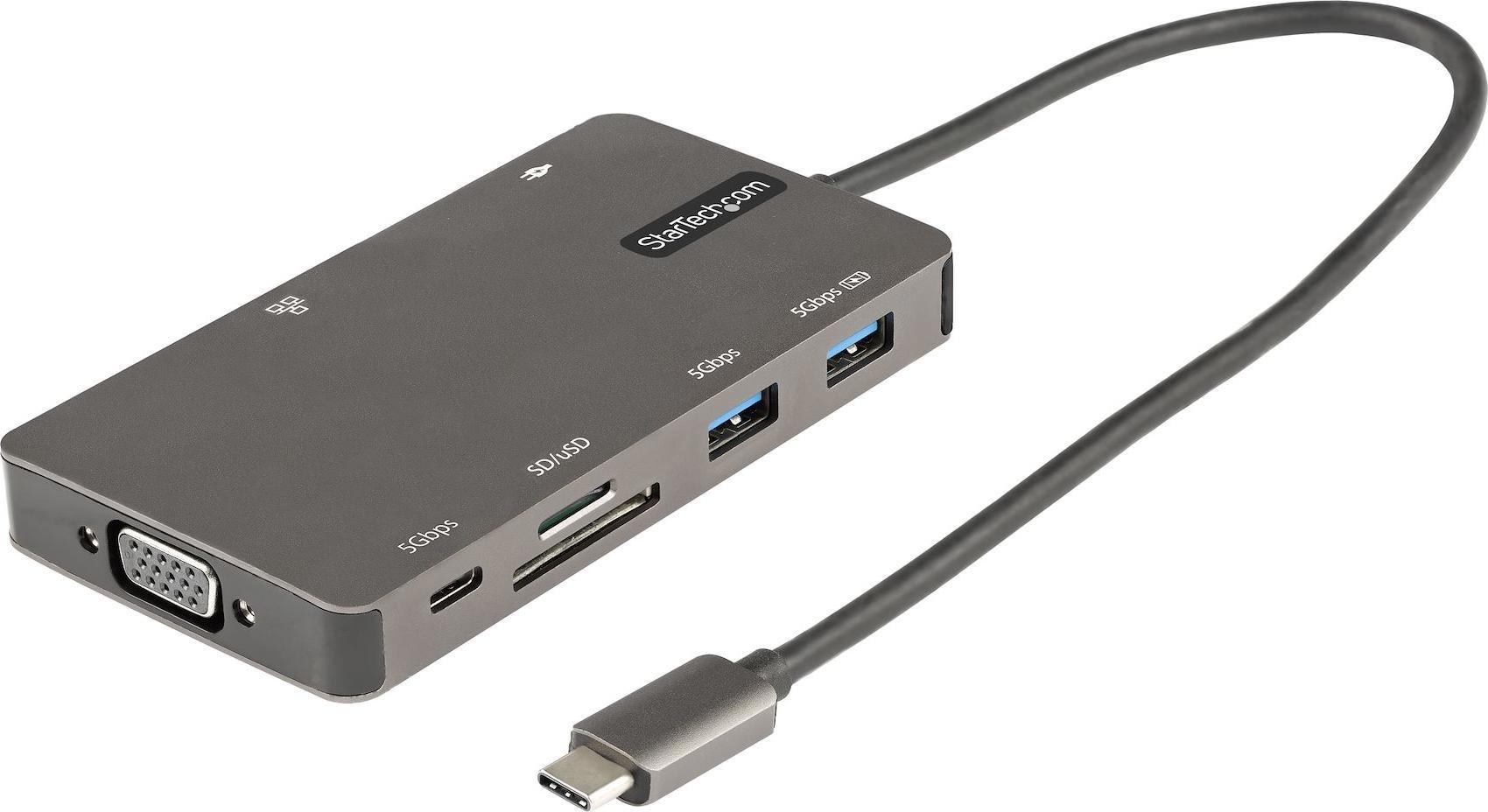 Adapter multiport USB C StarTech, HDMI 4K, VGA, 100W Power Delivery, gri