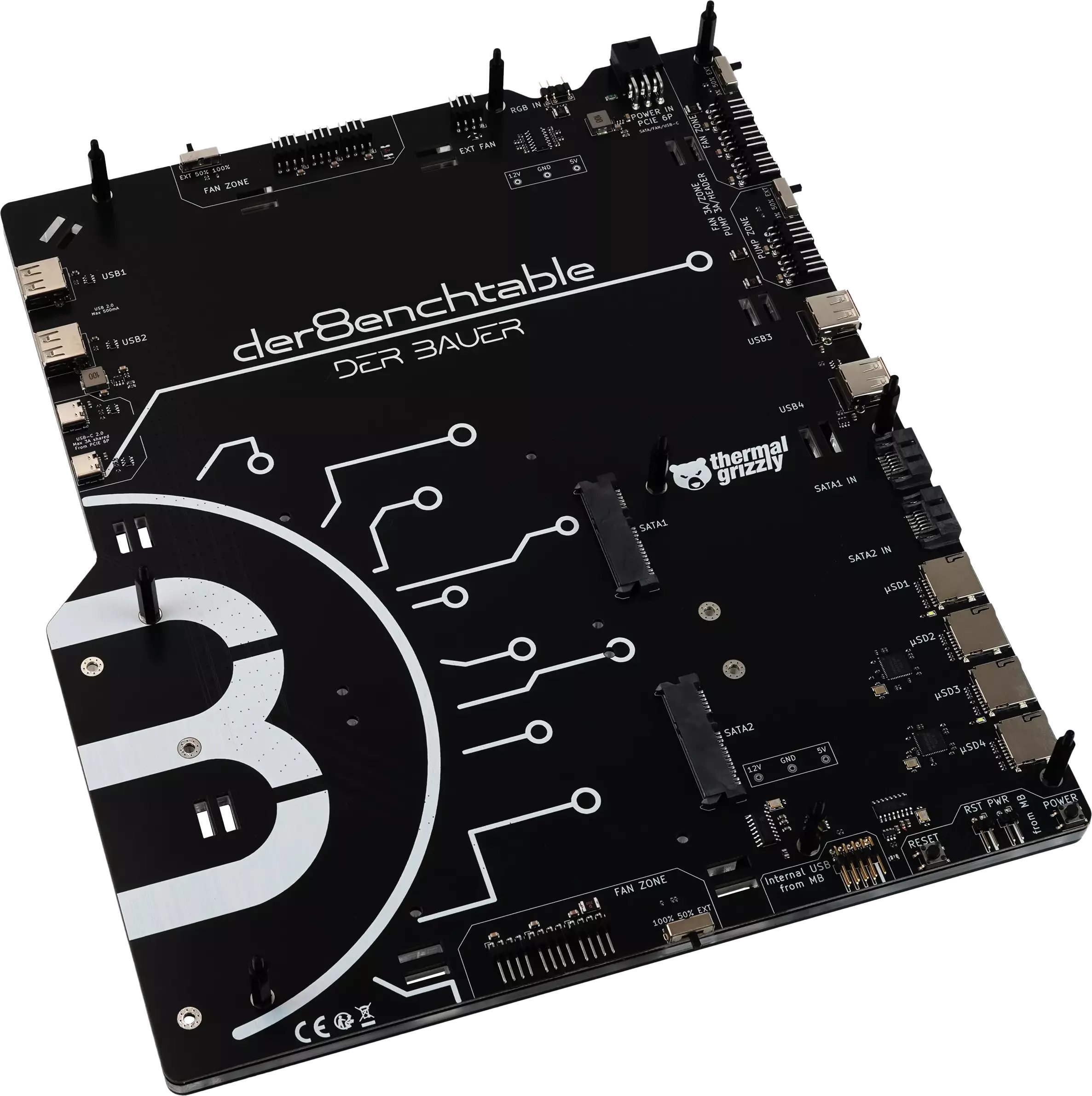 Test bench Thermal Grizzly Der8enchtable ARGB, PCB aktive, ndriçim ARGB, i zi