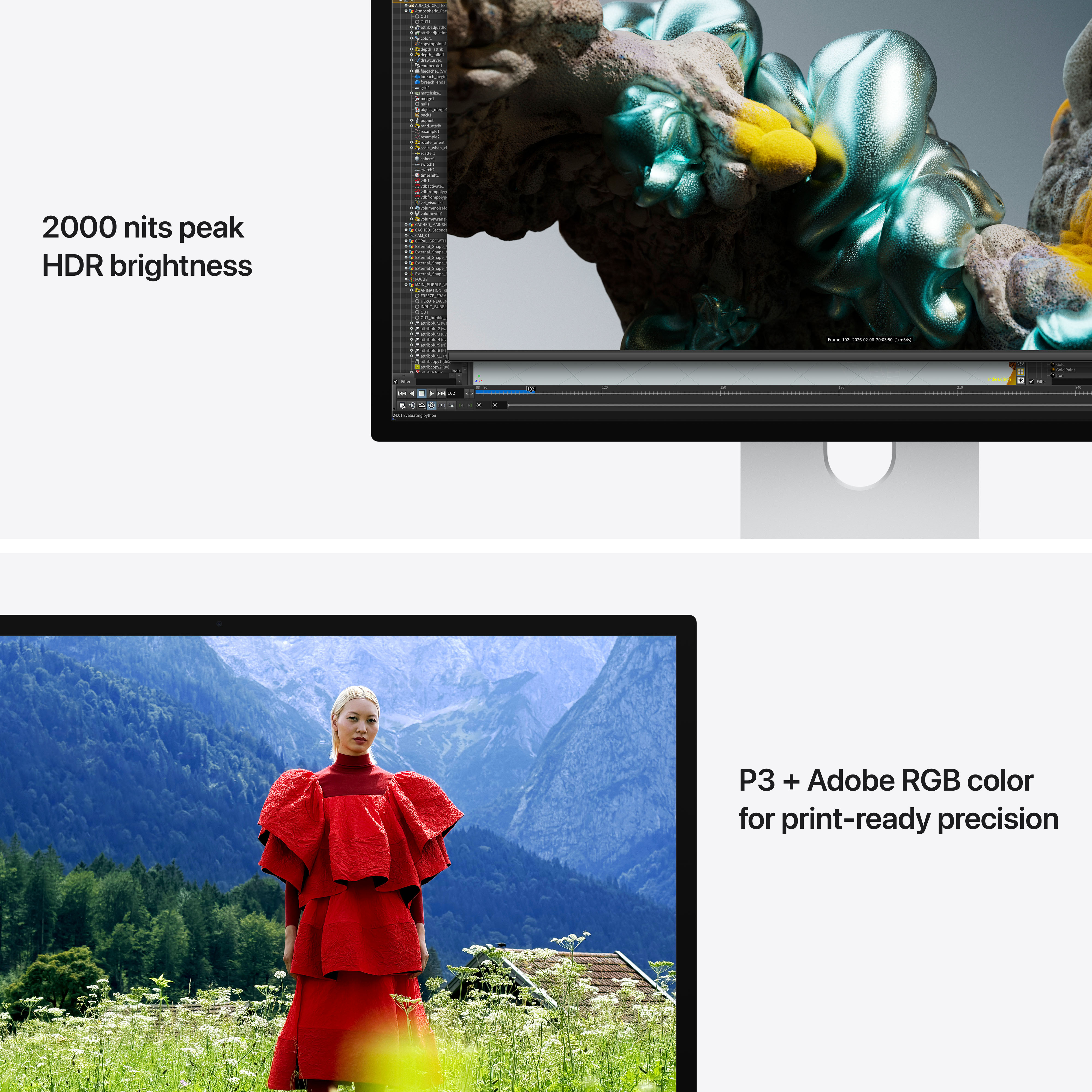 Apple Studio Display XDR, Nano-texture glass, Tilt- and height-adjustable stand
