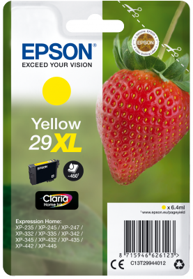 Ngjyrë Epson Singlepack 29XL Claria Home Ink, e verdhë