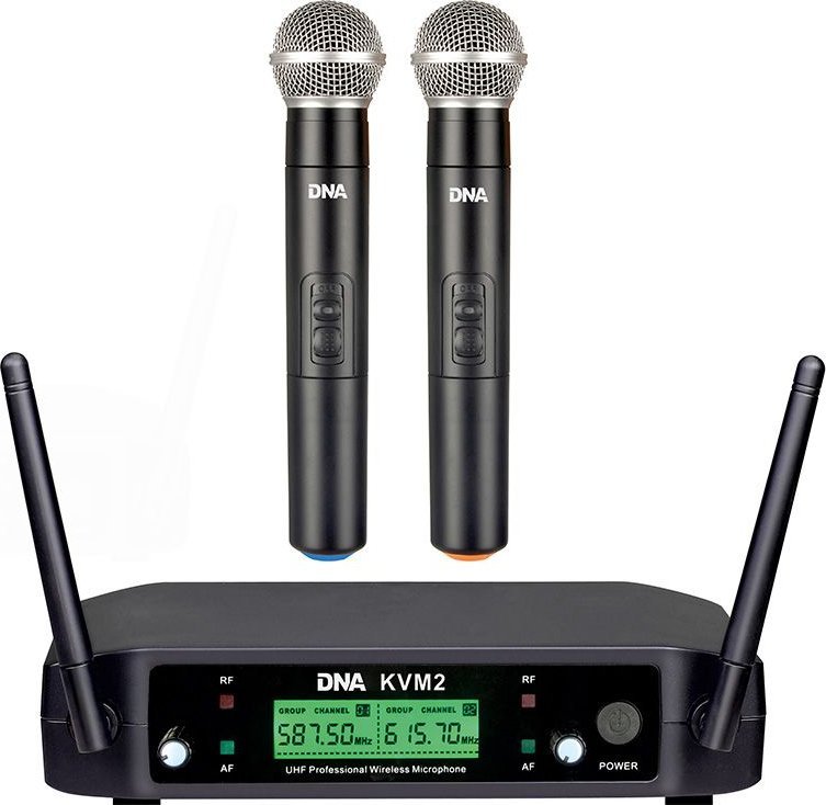 Set mikrofonësh wireless DNA KVM 2, 2 mikrofona dinamikë, UHF, i zi