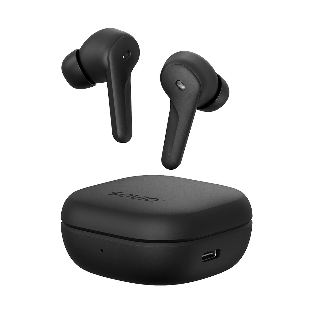Kopчиња за уши Savio TWS-12, Bluetooth 5.3, ANC, црни