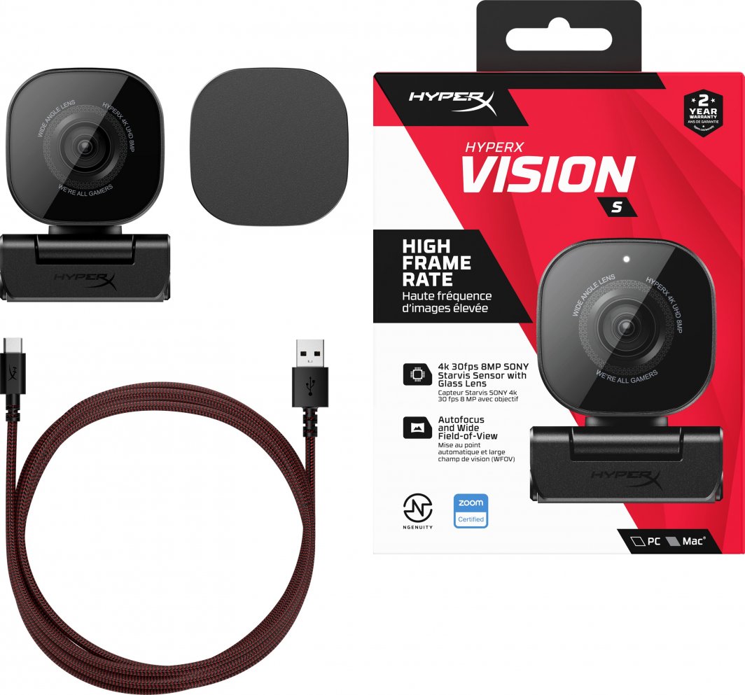 Ueb kamerë HyperX Vision, 4K (3840x2160), e zezë