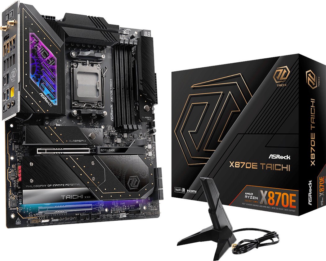 Pllakë amë Asrock X870E Taichi, DDR5, EATX AM5, e zezë
