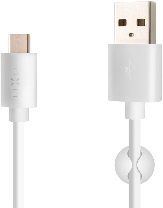 Kabllo FIXED, USB-C, USB 2.0, 2m, 3A, e bardhë