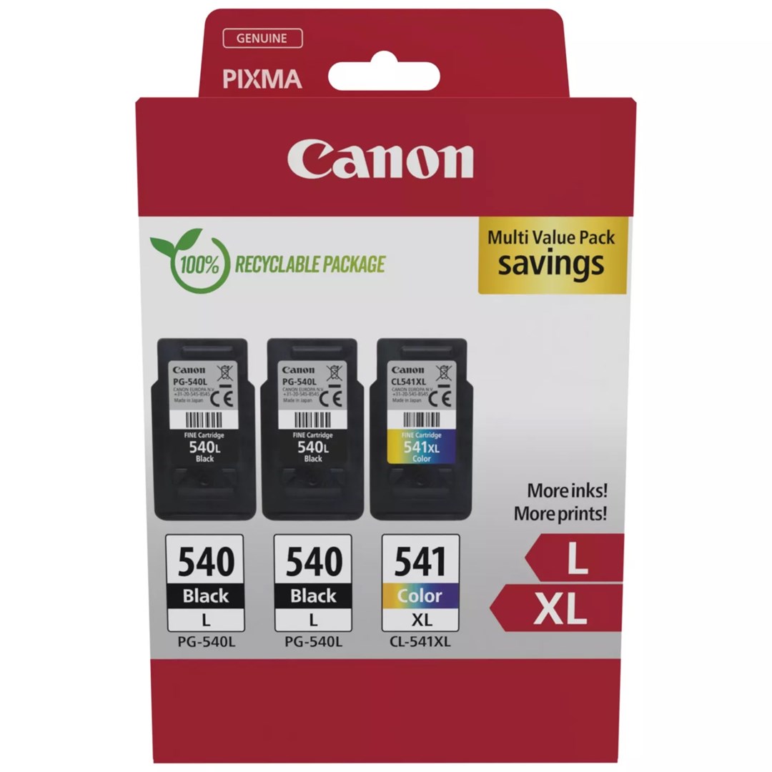 Ngjyrë dhe kokë printimi Canon PG-540L/CL-541XL, multipack, e zezë/magneta/e verdhë