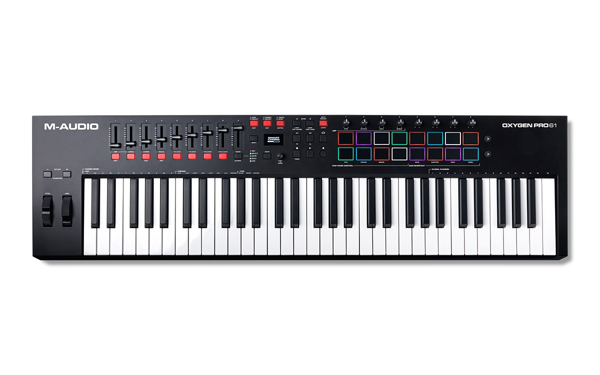 Tastierë MIDI M-Audio Oxygen Pro 61, 61 taste, 16 pade, e zezë