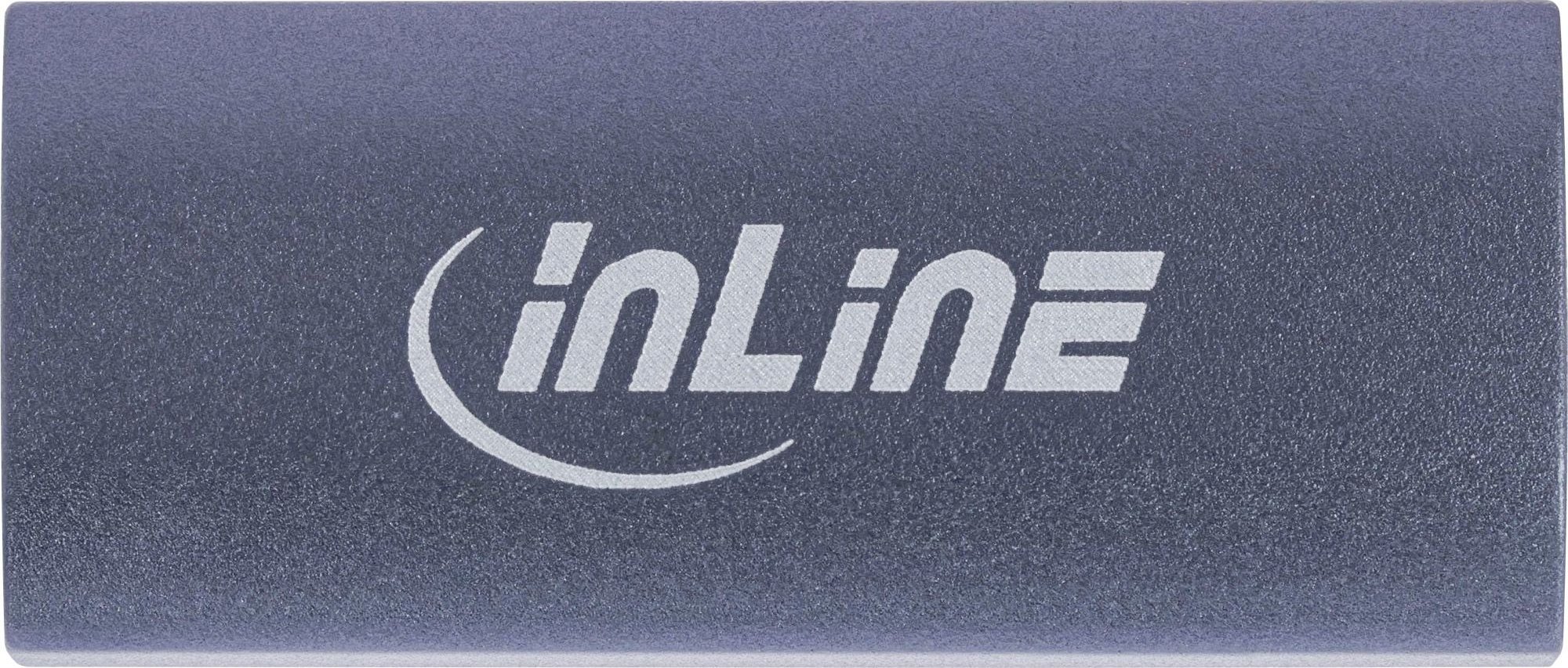 Adapter USB InLine USB4, 2x USB C, 40Gbps, alumini, gri