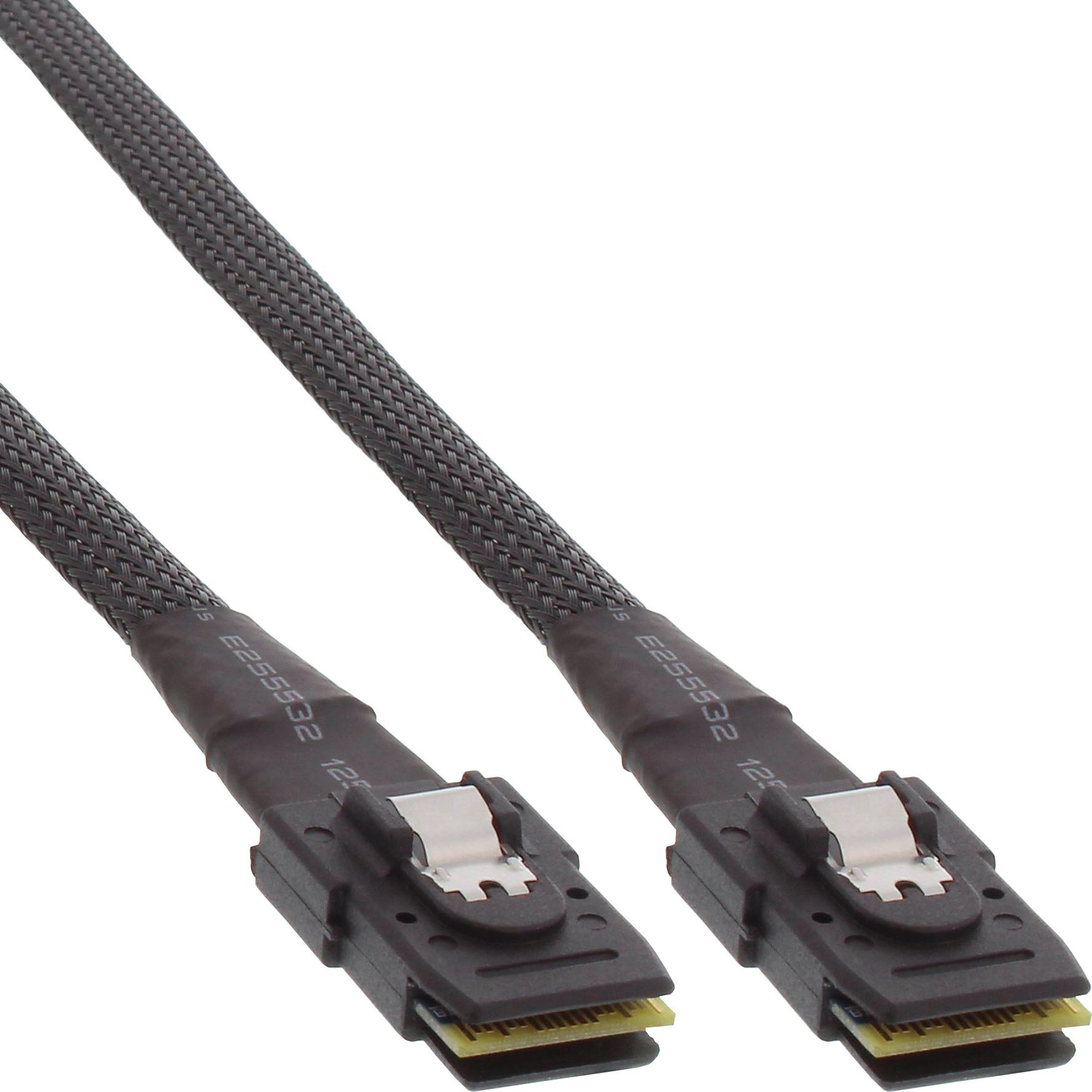 Внатрешен SAS кабел INLINE, Мини SAS SFF-8087 во SFF-8087, 75 cm, црн