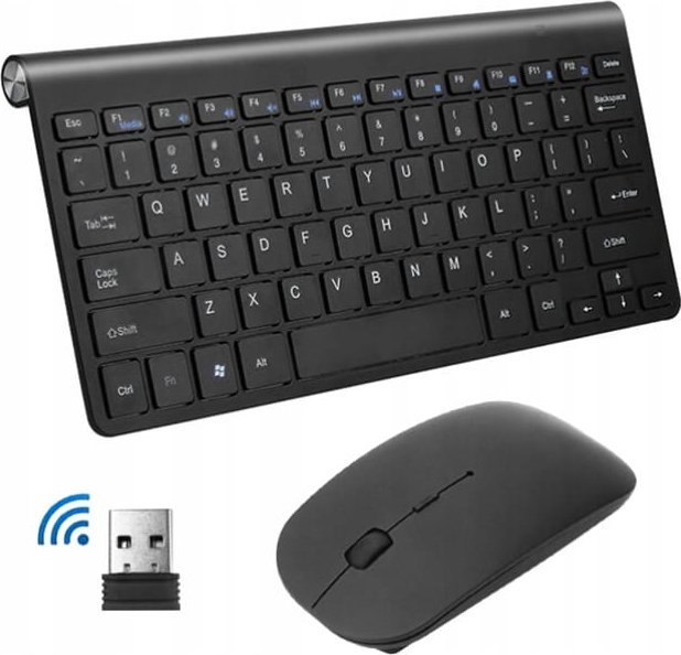 Set tastierë dhe mi kompjuterik wireless, USB 2.4GHz, 1200 DPI, i zi