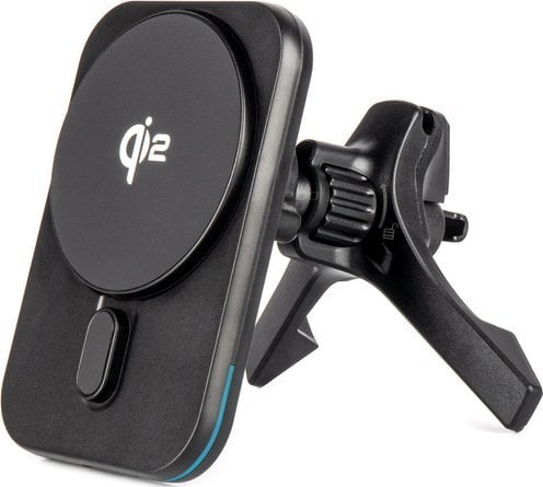 Mbajtës telefoni për makinë AMIO 04180, karikues induktiv 15W Qi, ajror dhe pult, i zi