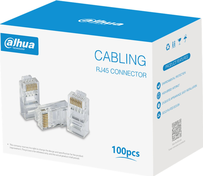 Set konektorë RJ45 Dahua DH-PFM976-531, CAT5e, 100 copë, transparent