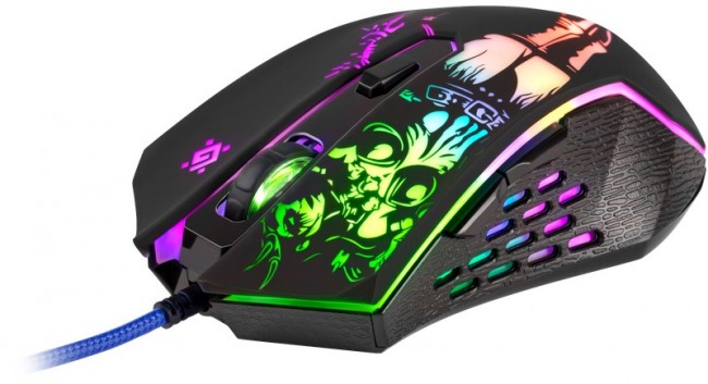 Maus gaming Defender Sin Sister GM-933, me kabllo, 7200 DPI, i zi
