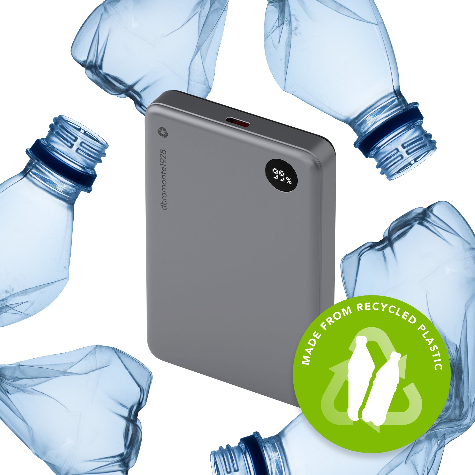 Powerbank Dbramante1928 Re-charge MagSafe, 10000mAh, ekran LED, gri