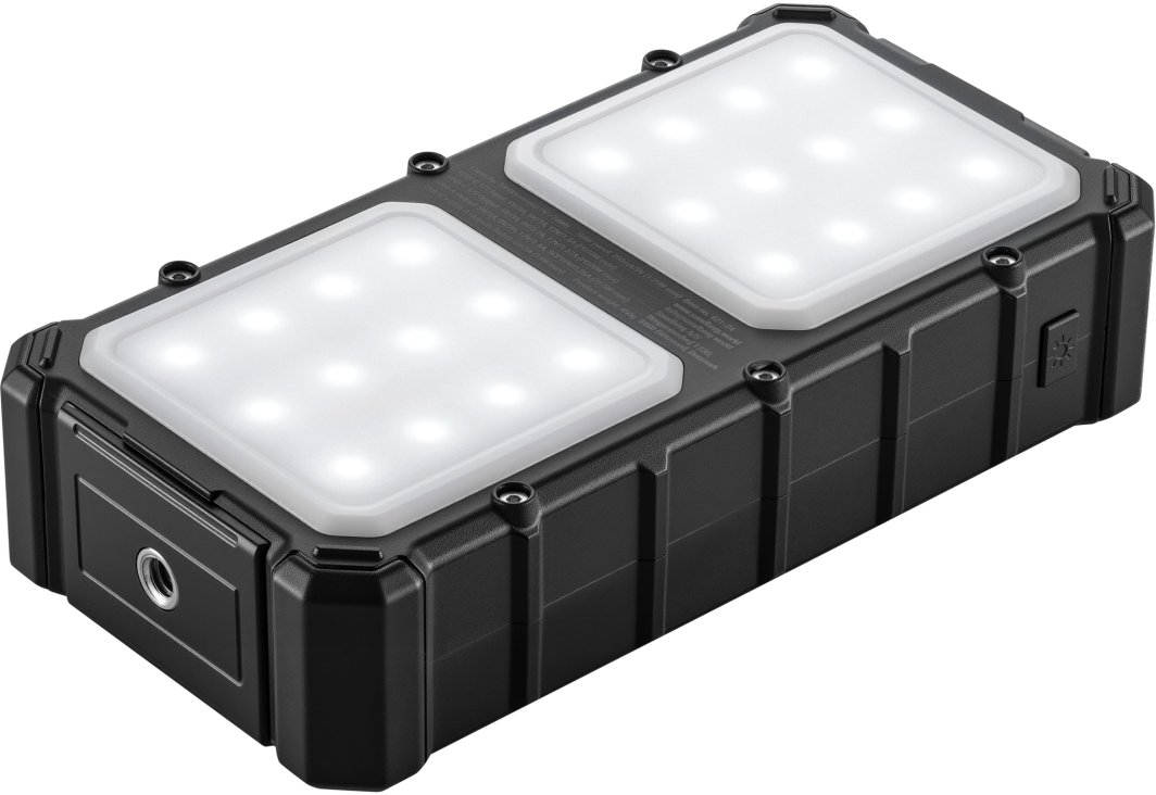 Power Bank Sandberg Solar CampLED, 20000 mAh, me panel diellor dhe llambë LED, i zi