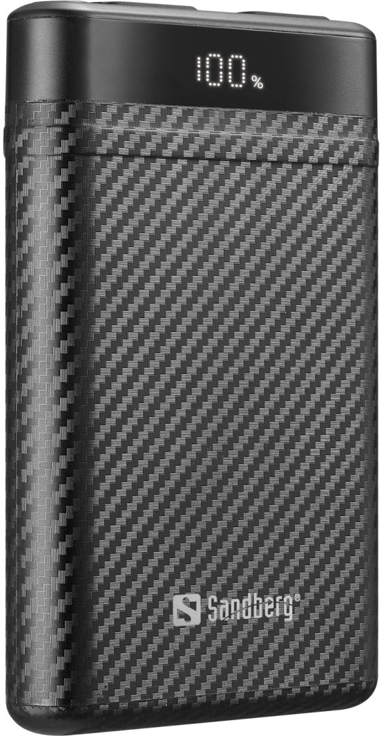 Powerbank Sandberg Survivor Nano, 10000 mAh, 20W PD, 2x USB-C, i zi