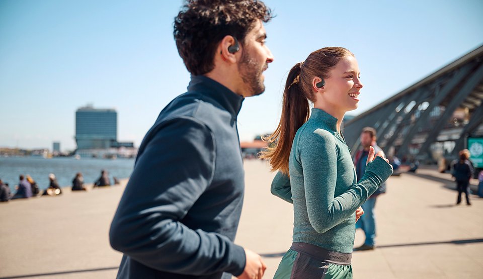 Kufje sportive Philips TAA6709, true wireless open ear, IP55, të zeza