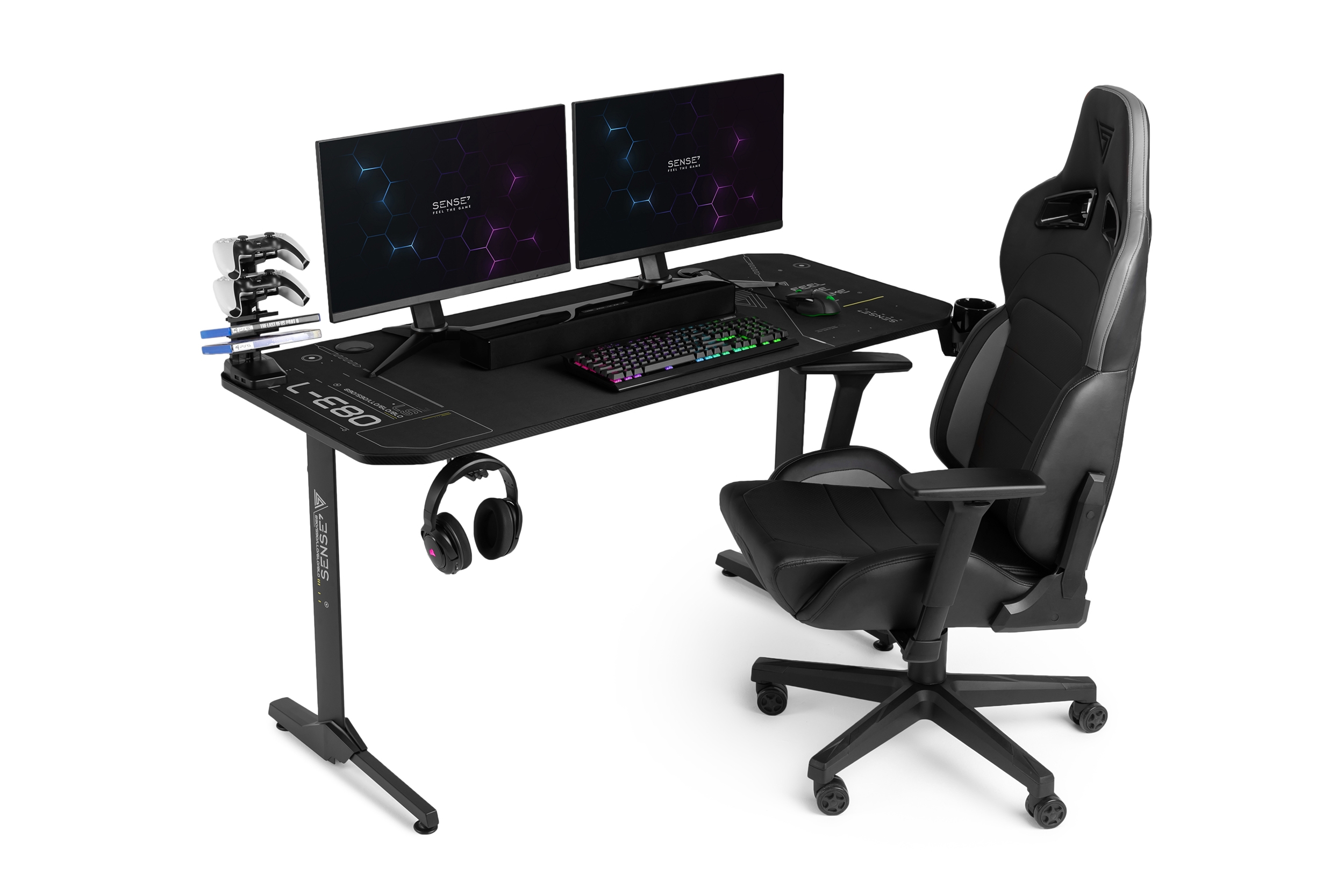 Tavolinë SENSE7 Nomad Cybernetic, 140cm x 60cm, e zezë