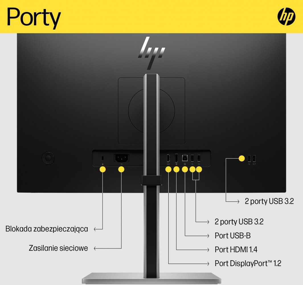 Monitor HP E24q G5, 23.8", 2560 x 1440 (WQHD), 75Hz, i zi / i argjendtë