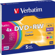 Set disqesh Verbatim DVD+RW, 4.7GB, 4x, 5 copë