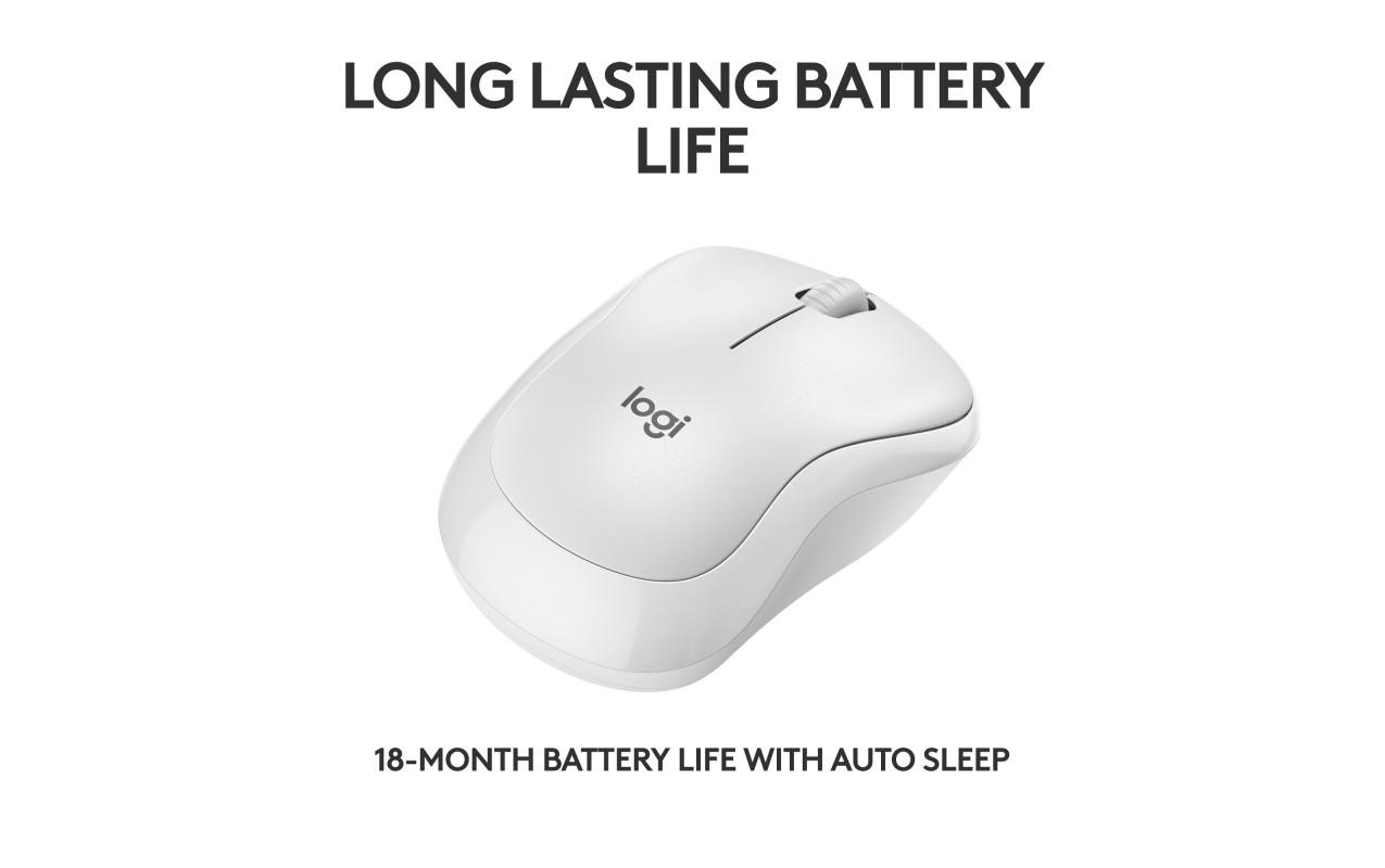 Maus Bluetooth Logitech M240 Silent, optik, pa zhurmë, e bardhë