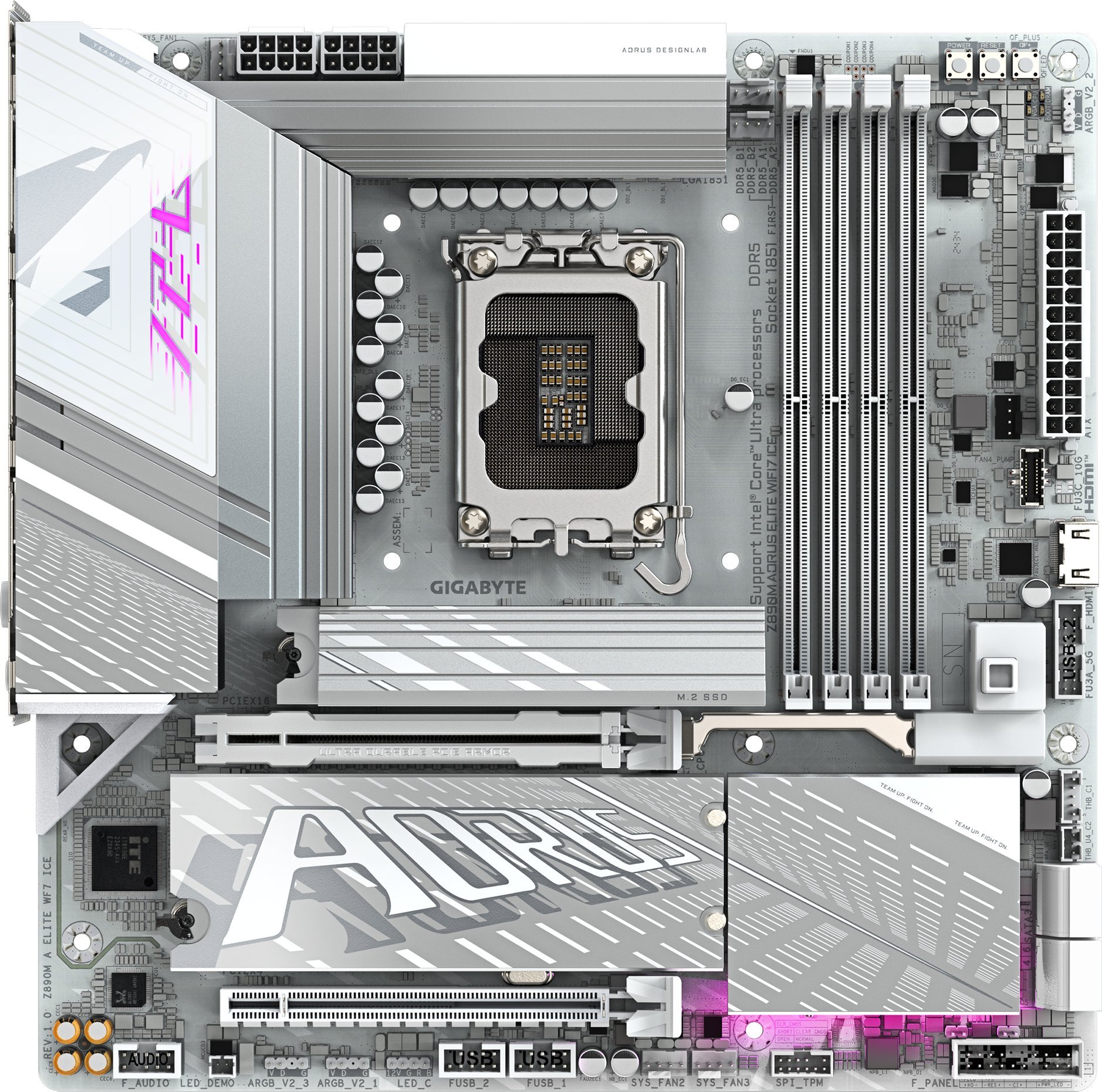 Pllakë amë Gigabyte Z890M Aorus Elite WiFi 7 Ice, DDR5, PCIe 5.0, ATX 2