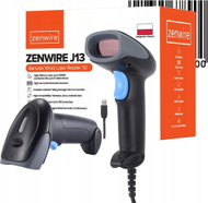 Skaner barkodesh Zenwire J13, lazer 1D, lidhje USB, i zi
