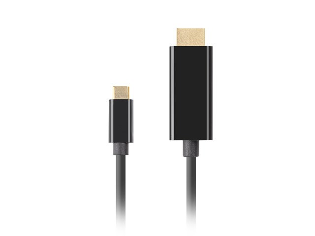 Kabllo Lanberg, USB Type-C / HDMI 2.0, 0.5 m, e zezë