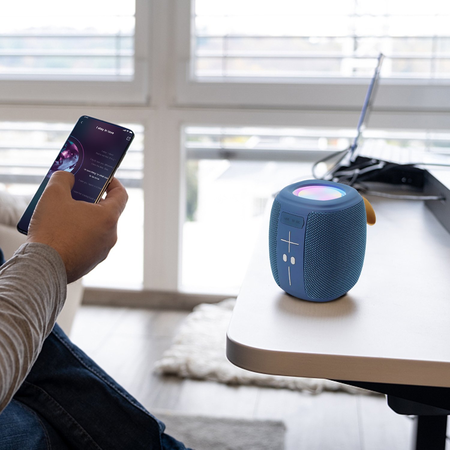 Altoparlant portativ Akai ABTS-V5, Bluetooth, blu